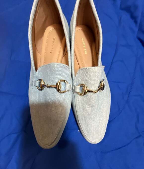All Black 197725DENIM Light Blue Denim Horsebit Loafers main image 4